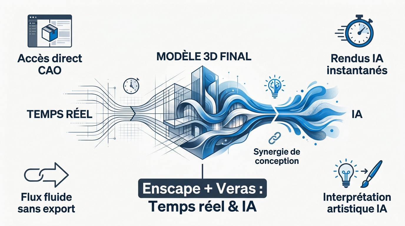 Interface Enscape et Veras pour le rendu architectural par intelligence artificielle